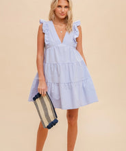Load image into Gallery viewer, Wherever You May Go Blue Tiered Dress
