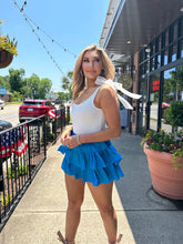 Load image into Gallery viewer, Whatever Moves You Ruffle Skort- Blue
