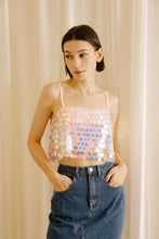 Load image into Gallery viewer, Play That Song Pink Sequin Crop Top
