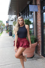 Load image into Gallery viewer, Whatever Moves You Ruffle Skort- Maroon
