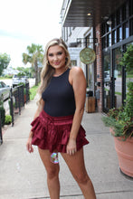 Load image into Gallery viewer, Whatever Moves You Ruffle Skort- Maroon
