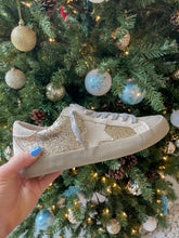 Load image into Gallery viewer, Cameron Gold Glitter Star Sneakers
