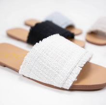 Load image into Gallery viewer, Eliza White Tweed Sandals
