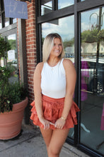 Load image into Gallery viewer, Whatever Moves You Ruffle Skort- Burnt Orange
