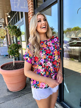 Load image into Gallery viewer, Fresh Start Floral Ruffle Hem Top
