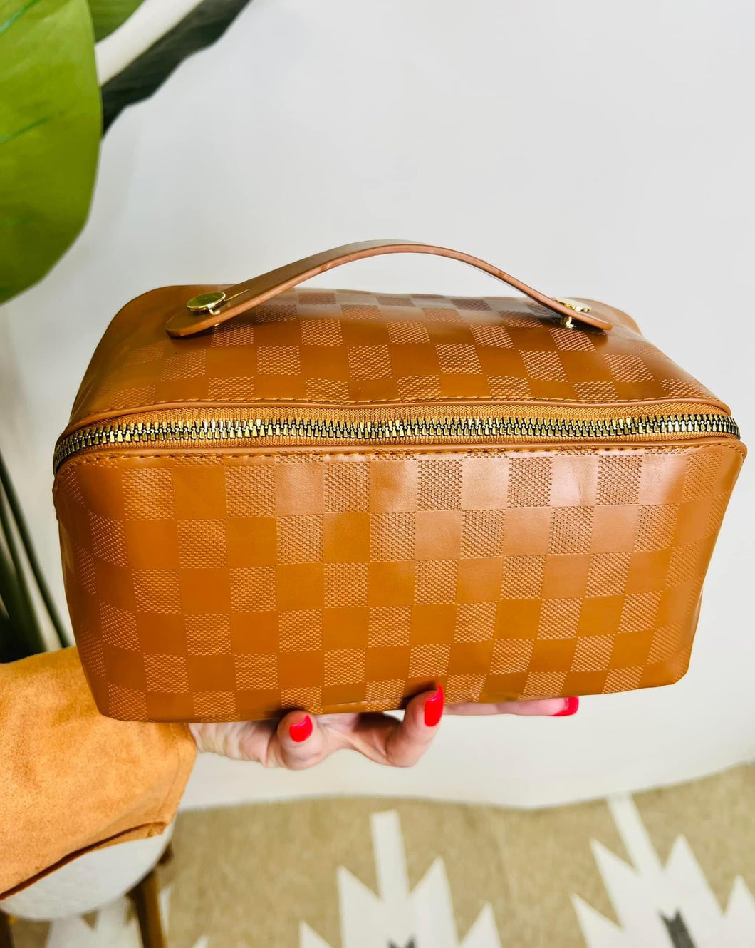 The Madison Luxe Cosmetic Bag- Brown