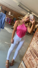 Load image into Gallery viewer, Keep It Fun Pink Tie Back Satin Top
