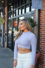 Load image into Gallery viewer, Wish For Love Lavender Cropped Sweater Top
