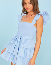 Load image into Gallery viewer, Want Me Back Ruffle Tiered Romper- Lt. Blue
