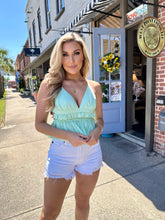 Load image into Gallery viewer, Live Again Mint Peplum Cami Top
