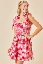 Load image into Gallery viewer, Light Up The Sky Red Gingham Dress
