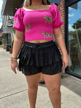 Load image into Gallery viewer, Tell You More Black Curvy Ruffle Skort

