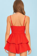 Load image into Gallery viewer, Free Your Mind Red Tiered Romper
