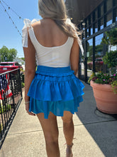 Load image into Gallery viewer, Whatever Moves You Ruffle Skort- Blue
