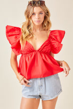 Load image into Gallery viewer, What A Girl Wants Ruffle Top- Red
