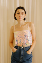 Load image into Gallery viewer, Play That Song Pink Sequin Crop Top

