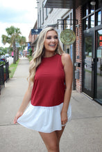 Load image into Gallery viewer, Saturday Afternoon Color Block Dress- Burgundy
