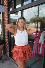 Load image into Gallery viewer, Whatever Moves You Ruffle Skort- Burnt Orange
