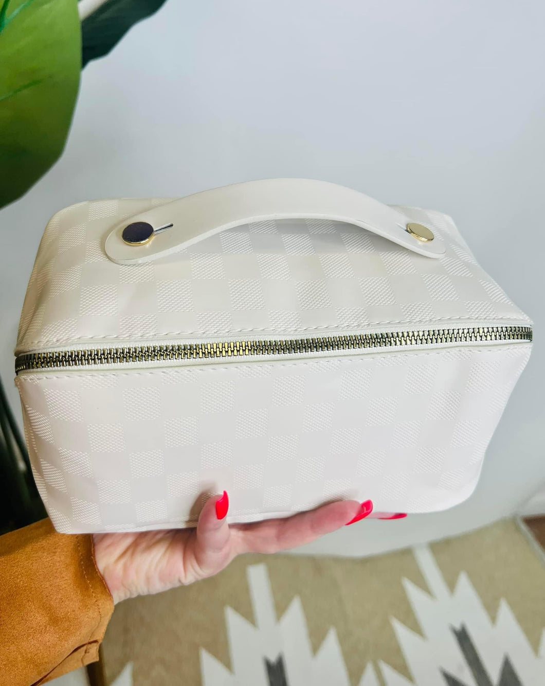 The Madison Luxe Cosmetic Bag- White