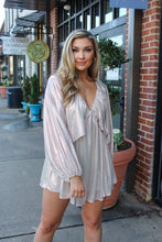 Load image into Gallery viewer, Midnight Kiss Shimmer Shirred Romper
