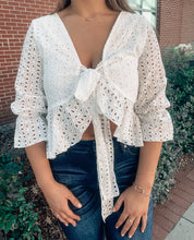 Load image into Gallery viewer, New Love Embroidered White Top
