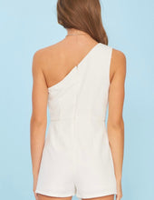 Load image into Gallery viewer, Talk About Charm One Shoulder Romper- Off White
