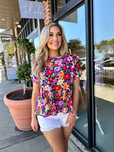Load image into Gallery viewer, Fresh Start Floral Ruffle Hem Top
