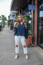 Load image into Gallery viewer, Still Your Girl Button Dolman Top- Navy

