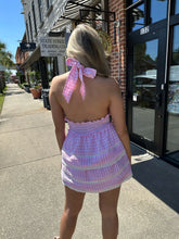 Load image into Gallery viewer, Off To Picnic Pink Gingham Halter Dress

