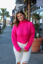 Load image into Gallery viewer, Better With You Hot Pink Turtleneck Sweater
