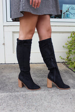 Load image into Gallery viewer, Nicole Knee-High Faux Suede Boots- Black

