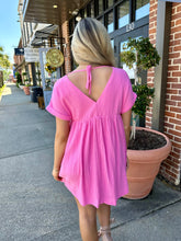 Load image into Gallery viewer, Last Fling Pink Gauze Babydoll Dress
