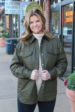 Load image into Gallery viewer, Keep it Classy Quilted Olive Jacket
